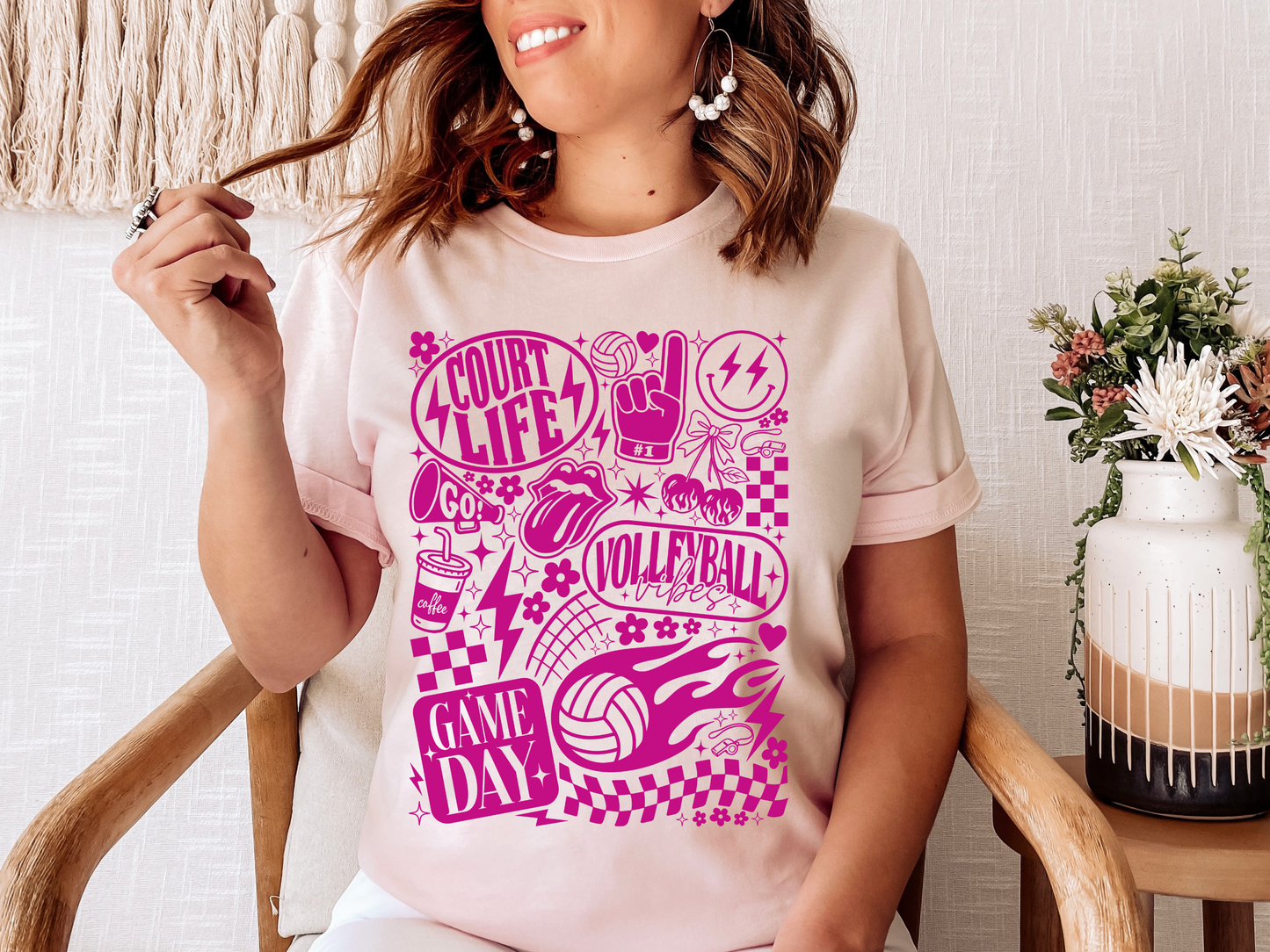 Retro Game Day Volleyball Tee