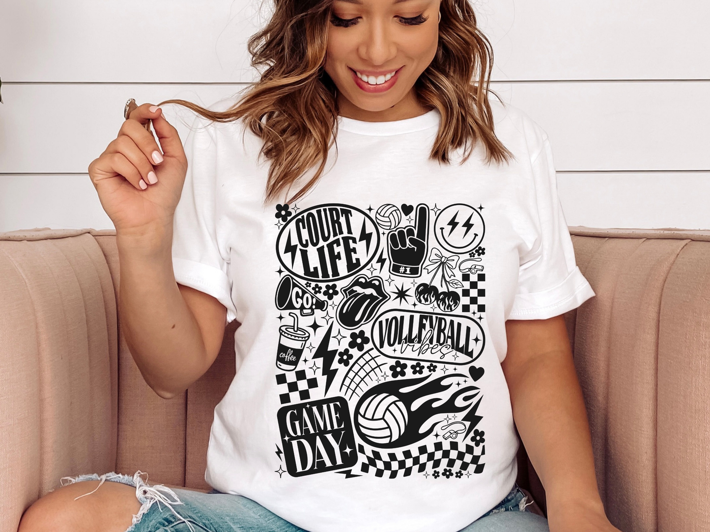 Retro Game Day Volleyball Tee