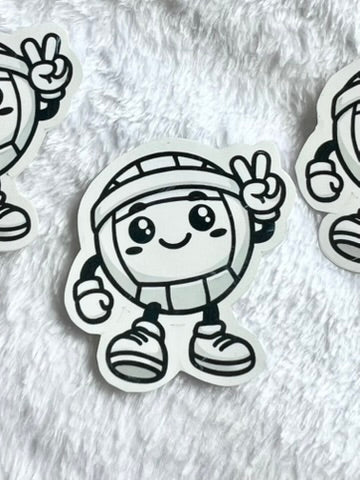 Volleyball Peace Cartoon Sticker