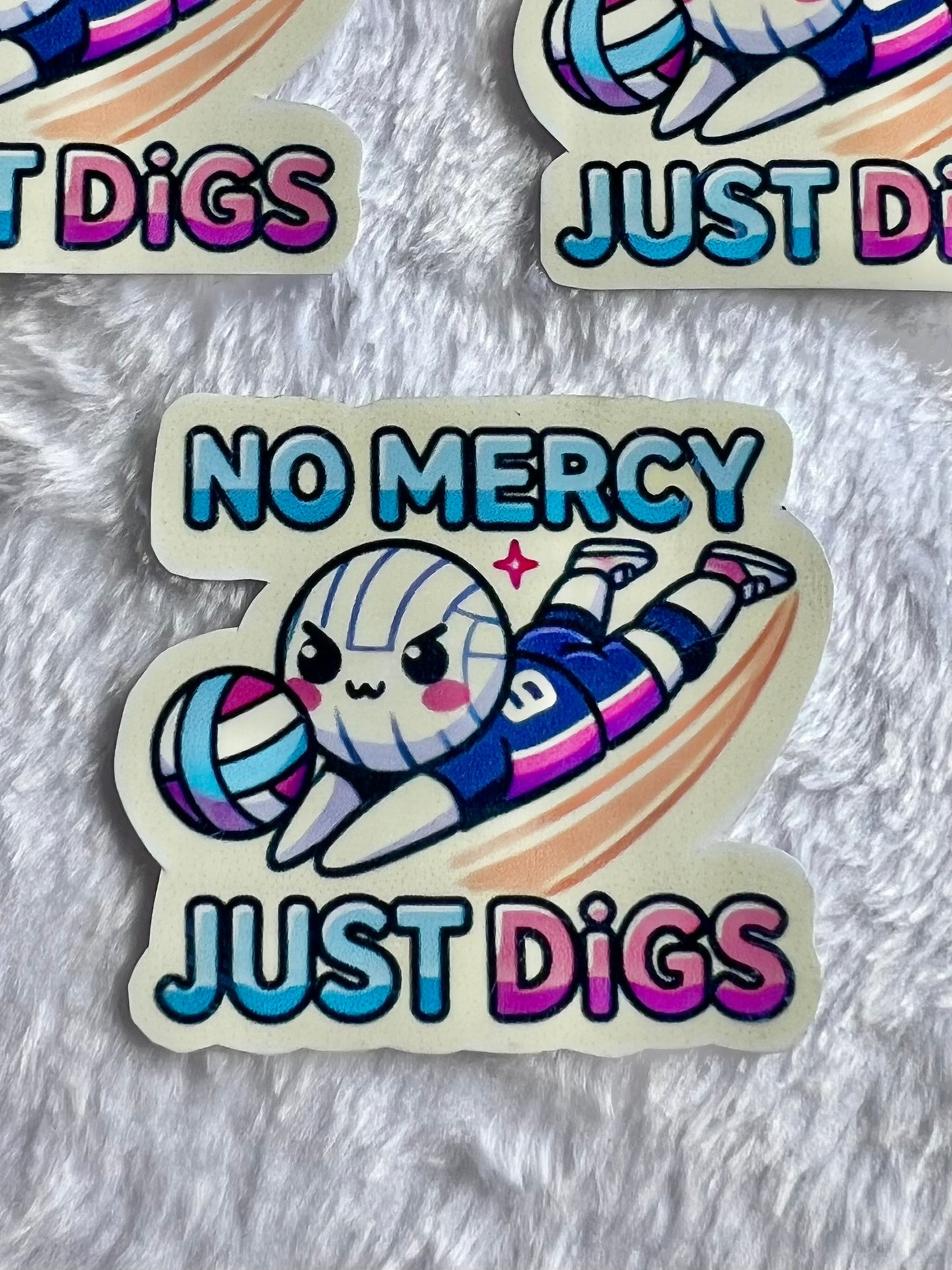 No Mercy Just Digs Volleyball Sticker