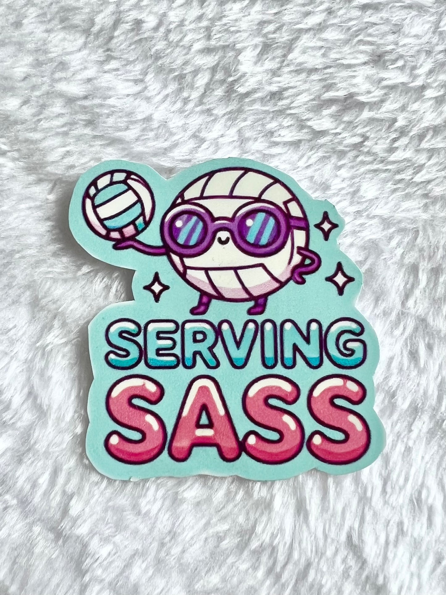 Serving Sass Volleyball Sticker
