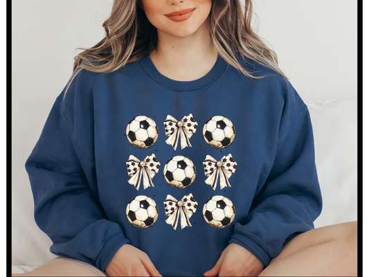Bow-tiful Soccer | Soccer Crewneck Sweatshirt