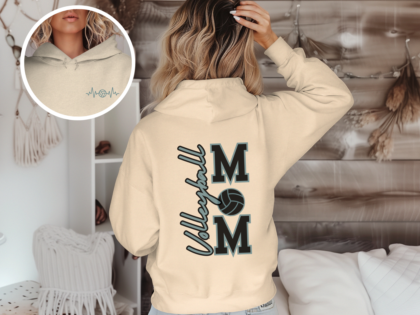 Vertical Volleyball Mom | Hoodie