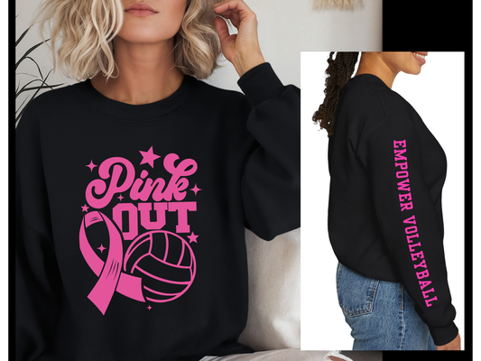 Empower Pink Day Volleyball Crewneck