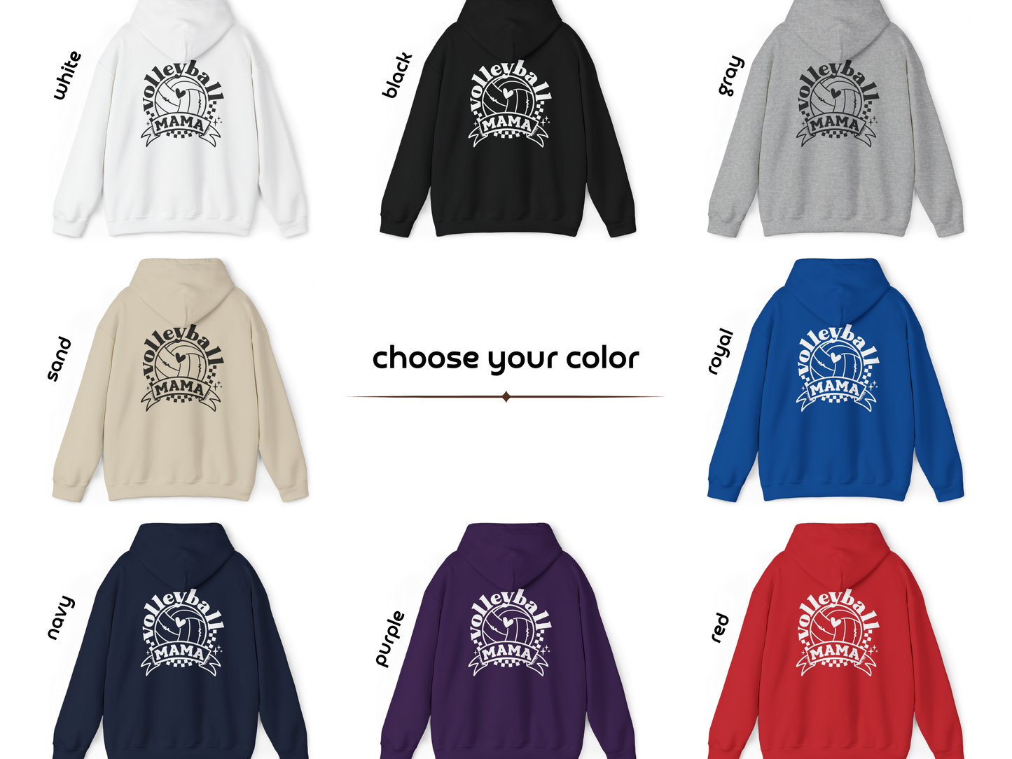 Volleyball Mama Retro Checker | Volleyball Hoodie No.8124.2