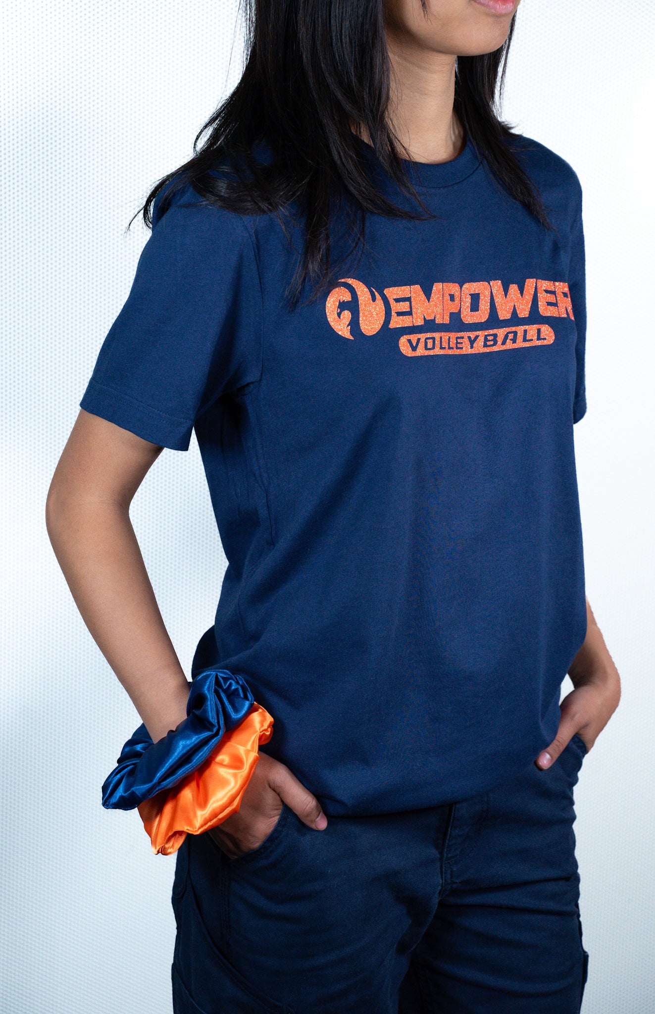 CLASSIC EMPOWER IN ORANGE GLITTER TSHIRT