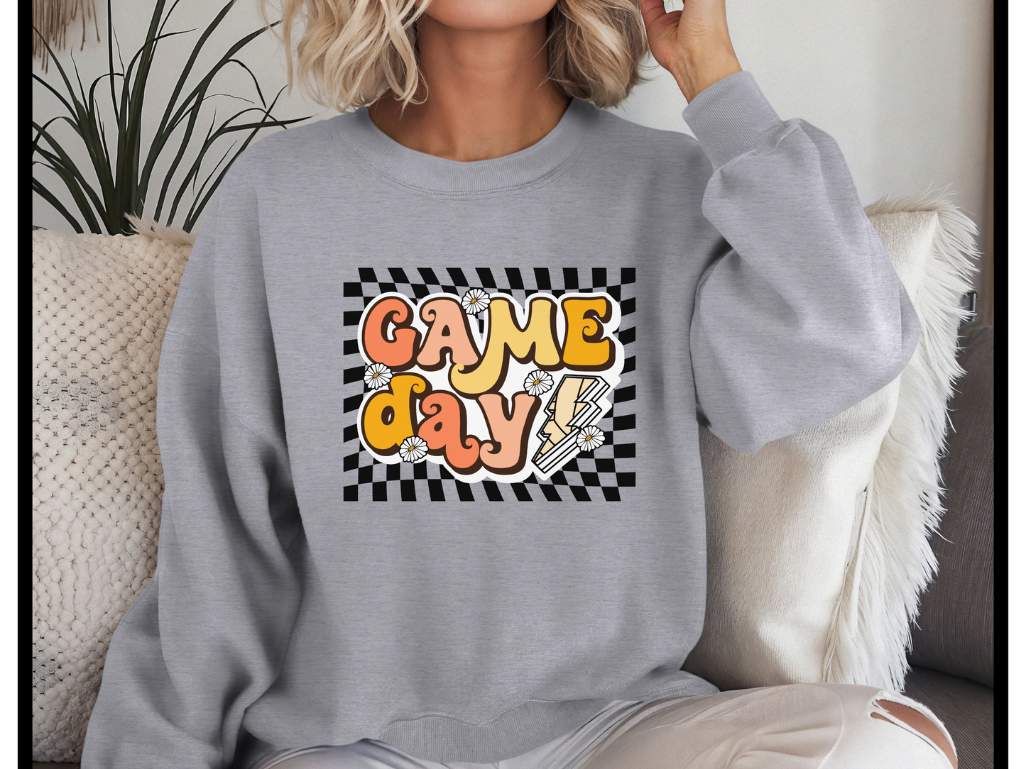 Volleyball Game Day Retro Crewneck