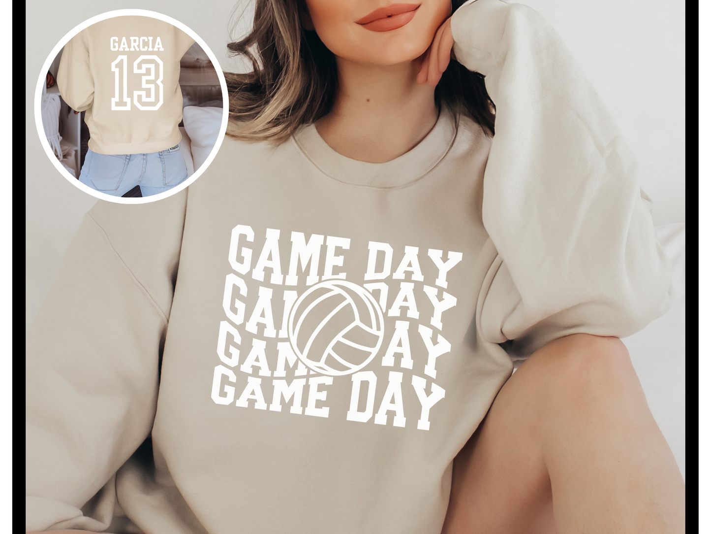 Game Day Groovy Volleyball Sweatshirt (Personalized)