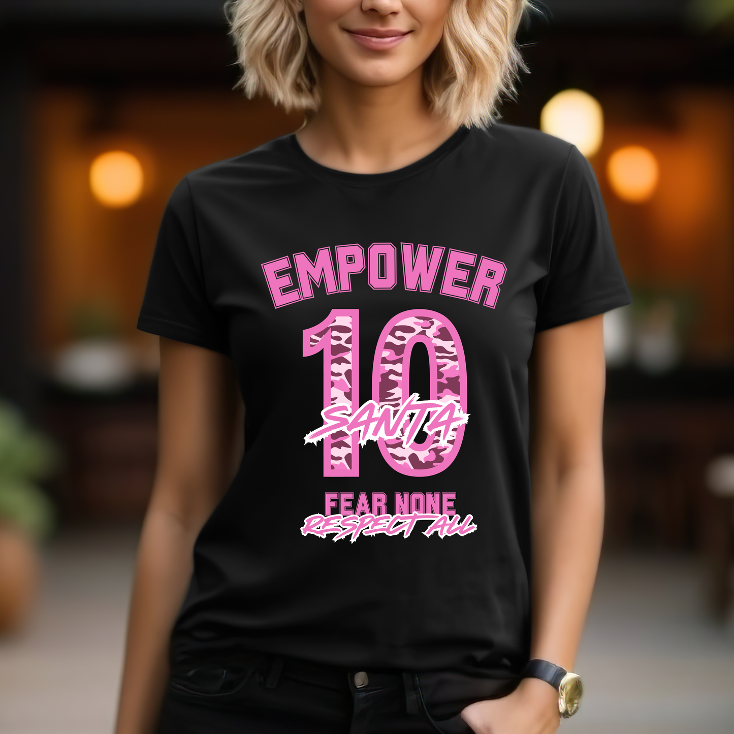 Custom Pink Camo Empower Player Tee – Fear None Respect All